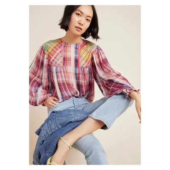 ⚡️🌧️ Sale 🌧️⚡️Anthropologie Miranda Peasant Blouse - S - Picture 4 of 6